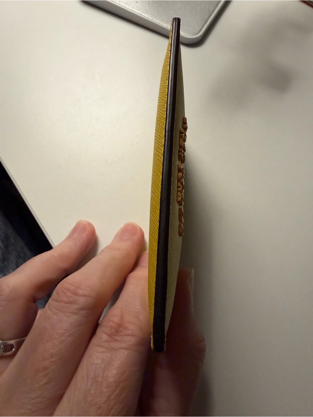 kate spade Yellow Saffiano Card Slot Wallet - Picture 3 of 6